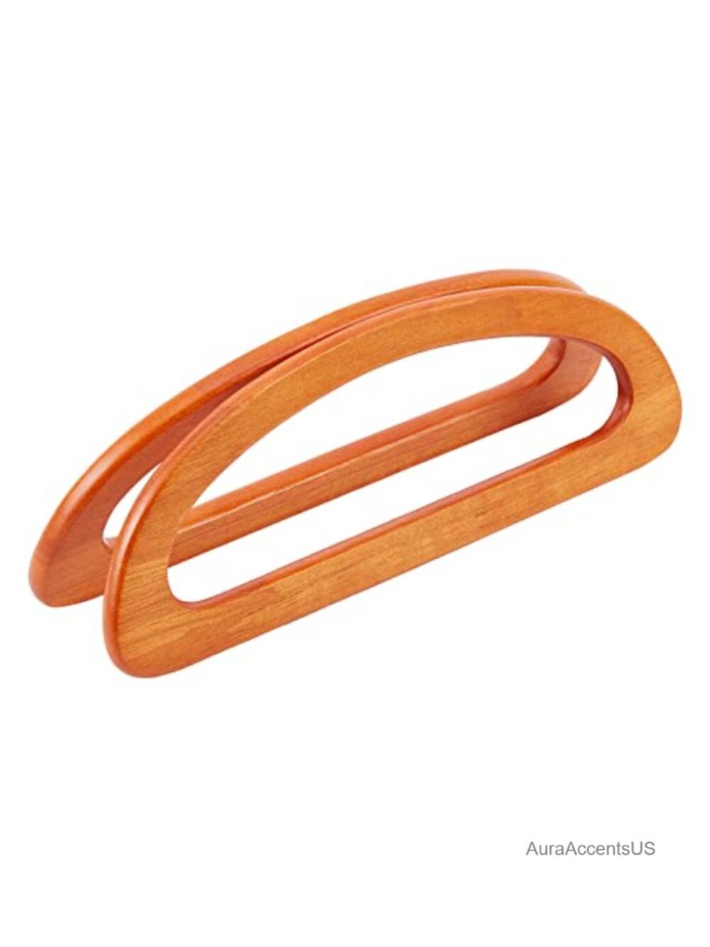2pc Wooden D Shape Purse Handles for DIY Bag Making Crochet Straw Beach Bags